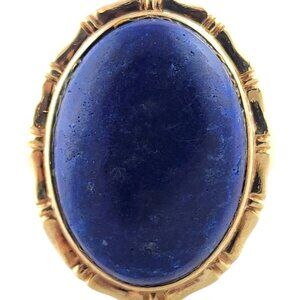 14 Karat Yellow Gold Blue Lapis Ring Size 7.75 #19378